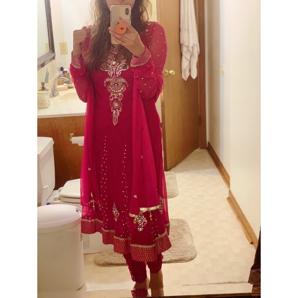 Hot pink anarkali